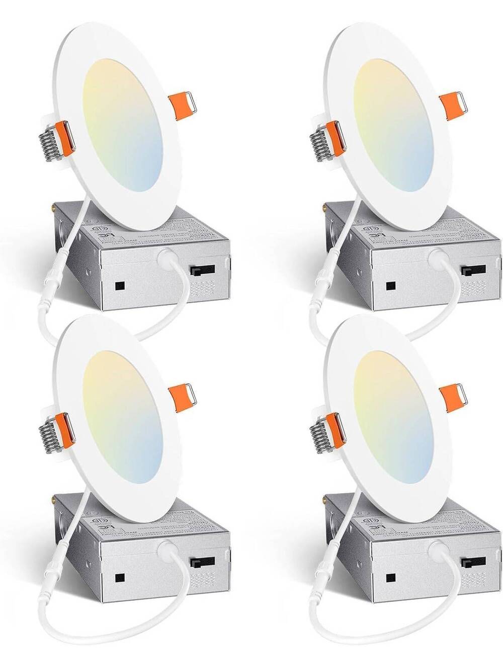 4 Pack 4 Inch 5CCT Ultra-Thin LED Recessed Ceiling Light